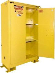 Securall Cabinets - 2 Door, 2 Shelf, Yellow Steel Standard Safety Cabinet for Flammable and Combustible Liquids - 71" High x 31" Wide x 31" Deep, Self Closing Door, 3 Point Key Lock, 60 Gal Capacity - A1 Tooling