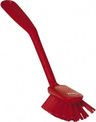 Vikan - 1" Bristle Length, Polyester Food Service Brush - 2-11/16" Long x 1" Wide Head, 10-1/2" OAL, Red, Polypropylene Block - A1 Tooling