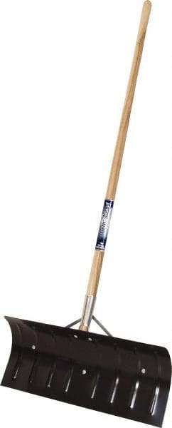 True Temper - 24 Inch Wide Blade x 11 Inch High Blade Pusher Snow Shovel - 45 Inch Long Wood Handle - A1 Tooling