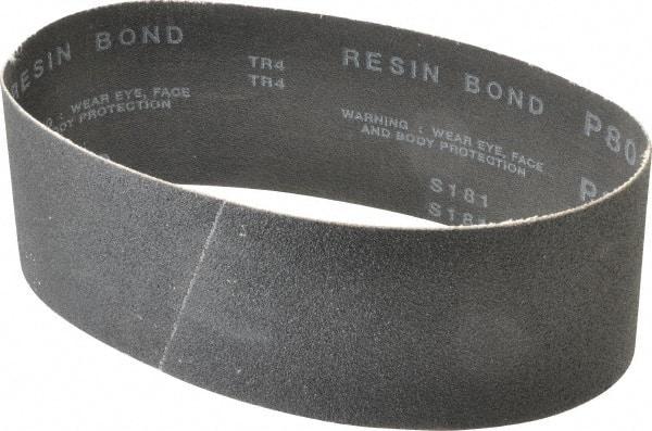 Made in USA - 3" Wide x 21" OAL, 80 Grit, Silicon Carbide Abrasive Belt - Silicon Carbide, Medium, Coated, X/Y Weighted Cloth Backing, Wet/Dry, Series S181 - A1 Tooling