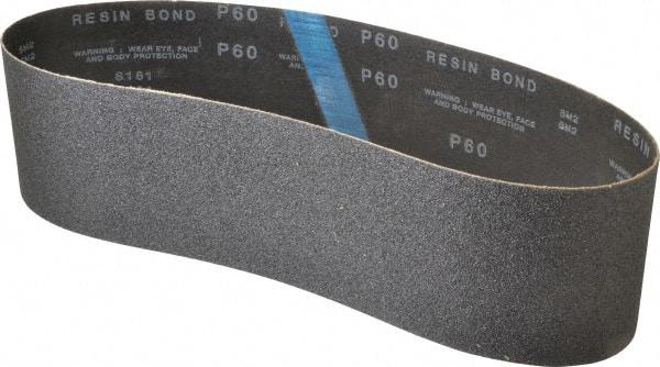 Made in USA - 4" Wide x 36" OAL, 60 Grit, Silicon Carbide Abrasive Belt - Silicon Carbide, Medium, Coated, X/Y Weighted Cloth Backing, Wet/Dry, Series S181 - A1 Tooling