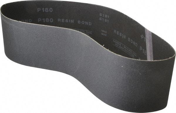 Made in USA - 4" Wide x 36" OAL, 180 Grit, Silicon Carbide Abrasive Belt - Silicon Carbide, Very Fine, Coated, X/Y Weighted Cloth Backing, Wet/Dry, Series S181 - A1 Tooling