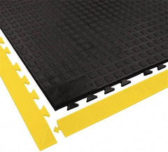 Wearwell - 5' Long x 3' Wide x 5/8" Thick, Anti-Fatigue Modular Matting Ramp Edge - Female, 1 Interlocking Side, Yellow, For Dry Areas, Series 502 - A1 Tooling