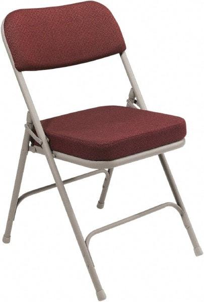 NPS - 18" Wide x 20-3/4" Deep x 32" High, Steel & Fabric Folding Chair with Fabric Padded Seat - Burgundy - A1 Tooling