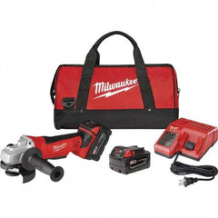 Milwaukee Tool - 4-1/2" Wheel Diam, 9,000 RPM, Cordless Cutoff & Cutoff-Grinder Tool - Right Angle Handle, Battery Included - A1 Tooling