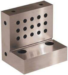 Suburban Tool - 4" Wide x 4" Deep x 3" High Steel Precision-Ground Angle Plate - Standard Plate, Machined Holes on Surface, Open End, 1-1/8" Thick, Single Plate - A1 Tooling