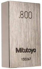 Mitutoyo - 0.8" Rectangular Steel Gage Block - Accuracy Grade 0, Includes Certificate of Inspection - A1 Tooling