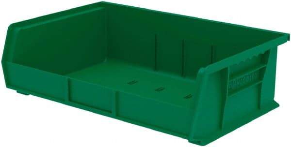 Akro-Mils - 60 Lb. Load Capacity, 10-7/8" Deep, Green Polymer Hopper Stacking Bin - 5" High x 16-1/2" Wide x 10-7/8" Long - A1 Tooling