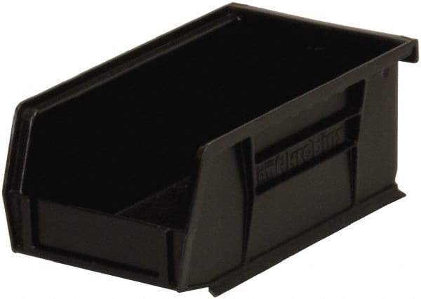 Akro-Mils - 10 Lb. Load Capacity, 7-3/8" Deep, Black Polymer Hopper Stacking Bin - 3" High x 4-1/8" Wide x 7-3/8" Long - A1 Tooling