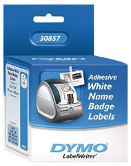 Dymo - 4" Long, White Die Cut Paper with Semi Perm. Adhesive Name Badge Labels - For DYMO LabelWriter Printers - A1 Tooling