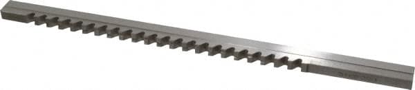 Value Collection - 8mm Keyway Width, Style C-1, Keyway Broach - High Speed Steel, Bright Finish, 3/8" Broach Body Width, 25/64" to 2-1/2" LOC, 11-3/4" OAL - A1 Tooling