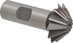 Value Collection - 1-1/2" Diam x 1/2" Width of Cut, 45° Included Angle, Shank Connection, Cobalt Single Angle Cutter - 3/4" Shank Diam, 2-3/4" Overall Length, Right Hand Cut, Uncoated - A1 Tooling