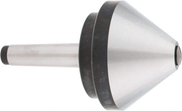 Interstate - MT3 Taper Shank, 4" Head Diam 660 Lb Capacity Live Center - 500 Max RPM, 2.76" Head Length, 4" Point Diam, 600 Lb Max Workpc, 6-1/2" OAL, Bull Nose Point - A1 Tooling