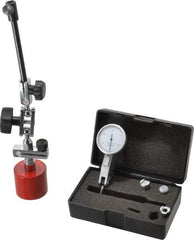 Value Collection - 0.0005" Graduation, 0.03" Max Meas, 0-15-0 Dial Reading, Indicator & Base Kit - 1-1/4" Dial Diam - A1 Tooling