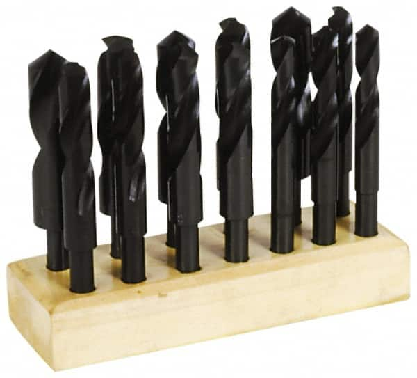 Hertel - 17/32 to 1", 118° Point, Oxide Finish, High Speed Steel Reduced Shank Drill Bit Set - A1 Tooling