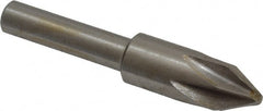 Interstate - 3/8" Head Diam, 1/4" Shank Diam, 6 Flute 60° Cobalt Countersink - A1 Tooling