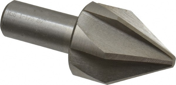 Interstate - 1-1/2" Head Diam, 3/4" Shank Diam, 6 Flute 60° Cobalt Countersink - A1 Tooling