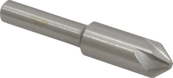 Interstate - 3/8" Head Diam, 1/4" Shank Diam, 6 Flute 82° Cobalt Countersink - A1 Tooling