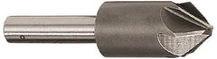 Interstate - 1-1/2" Head Diam, 3/4" Shank Diam, 6 Flute 90° Cobalt Countersink - Bright Finish, 3-1/2" OAL, Single End, Straight Shank, Right Hand Cut - A1 Tooling