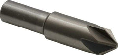 Interstate - 5/8" Head Diam, 1/2" Shank Diam, 6 Flute 82° Cobalt Countersink - Bright Finish, 2-3/4" OAL, Single End, Straight Shank, Right Hand Cut - A1 Tooling