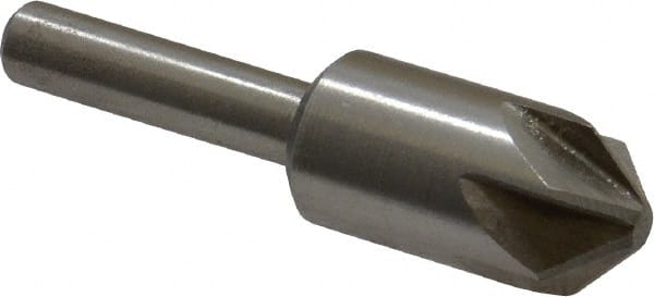 Interstate - 1/2" Head Diam, 1/4" Shank Diam, 6 Flute 90° Cobalt Countersink - A1 Tooling