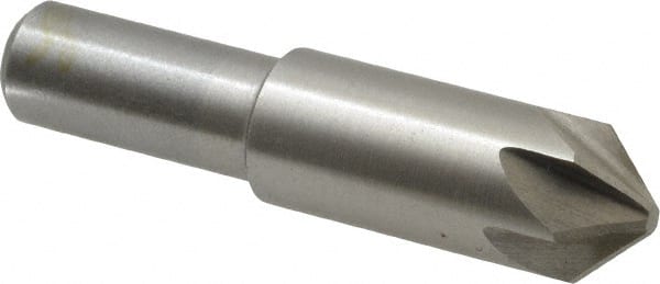 Interstate - 5/8" Head Diam, 1/2" Shank Diam, 6 Flute 90° Cobalt Countersink - A1 Tooling