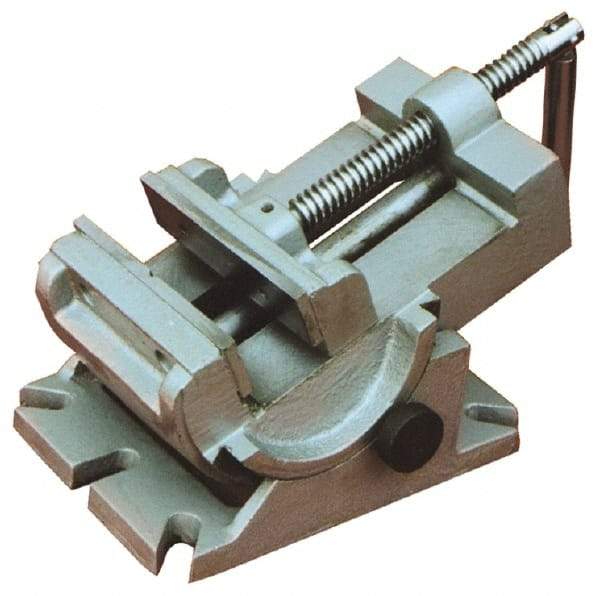 Interstate - 4-1/4" Jaw Opening Capacity x 1-1/2" Throat Depth, Horizontal Drill Press Vise - 4-1/2" Wide x 1-1/2" High Jaw, Stationary Base, Standard Speed, 7-1/2" OAL x 4.33" Overall Height - A1 Tooling