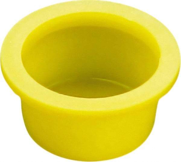 Caplugs - 2.074" ID, Round Head, Tapered Cap/Plug with Flange - 1-1/8" Long, Low-Density Polyethylene, Yellow - A1 Tooling