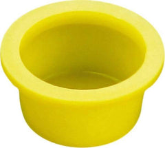 Caplugs - 3.02" ID, Round Head, Tapered Cap/Plug with Flange - 3.81" OD, 1-1/8" Long, Low-Density Polyethylene, Yellow - A1 Tooling