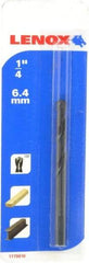 Lenox - 1/4" Pin Diam, 3-1/4" Long High Speed Steel Pilot Drill - 1-1/4 to 6" Tool Diam Compatibility, Compatible with Hole Cutters - A1 Tooling