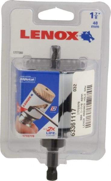 Lenox - 1-7/8" Diam, 1-9/16" Cutting Depth, Hole Saw - Bi-Metal Saw, Toothed Edge - A1 Tooling