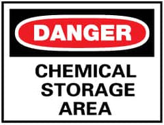 NMC - "Danger - Chemical Storage Area", 10" Long x 14" Wide, Fiberglass Safety Sign - Rectangle, 0.095" Thick, Use for Hazardous Materials - A1 Tooling