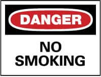 NMC - "Danger - No Smoking", 10" Long x 14" Wide, Fiberglass Safety Sign - Rectangle, 0.095" Thick, Use for Accident Prevention - A1 Tooling