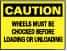 NMC - "Caution - Wheels Must Be Chocked Before Loading and Unloading", 10" Long x 14" Wide, Fiberglass Safety Sign - Rectangle, 0.095" Thick, Use for Accident Prevention - A1 Tooling