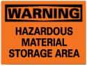 NMC - "Warning - Hazardous Material Storage Area", 10" Long x 14" Wide, Fiberglass Safety Sign - Rectangle, 0.095" Thick, Use for Hazardous Materials - A1 Tooling