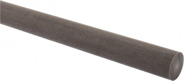 Made in USA - 4' Long, 1" Diam, Acetal (PTFE-Filled) Plastic Rod - Brown - A1 Tooling