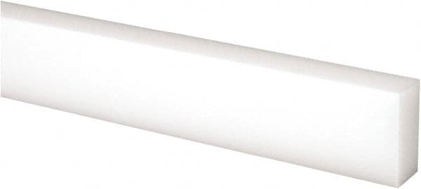 Made in USA - 4 Ft. Long x 1 Inch Wide x 1/2 Inch High, Acetal, Rectangular Plastic Bar - Natural - A1 Tooling