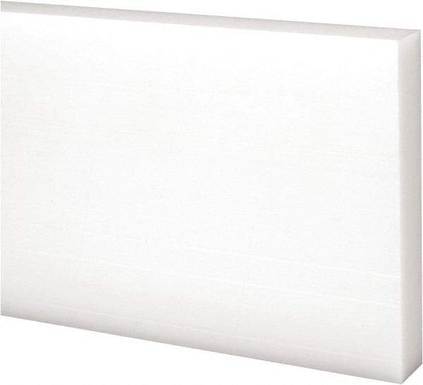 Made in USA - 2 Ft. Long x 3 Inch Wide x 1/2 Inch High, Acetal, Rectangular Plastic Bar - Natural - A1 Tooling