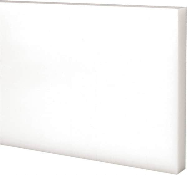 Made in USA - 4 Ft. Long x 4 Inch Wide x 1/2 Inch High, Acetal, Rectangular Plastic Bar - Natural - A1 Tooling