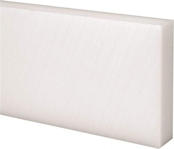 Made in USA - 2 Ft. Long x 3 Inch Wide x 3/4 Inch High, Acetal, Rectangular Plastic Bar - Natural - A1 Tooling