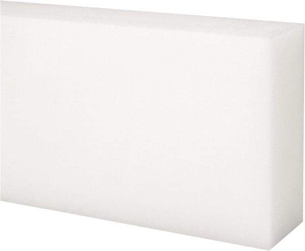 Made in USA - 1 Ft. Long x 3 Inch Wide x 1-1/4 Inch High, Acetal, Rectangular Plastic Bar - Natural - A1 Tooling