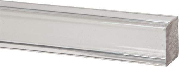 Made in USA - 6 Ft. Long x 1/2 Inch Wide x 1/2 Inch High, Acrylic, Square Plastic Bar - Extruded Acrylic, Clear - A1 Tooling