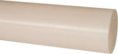 Made in USA - 1' Long, 2" Diam, PVDF Plastic Rod - White - A1 Tooling