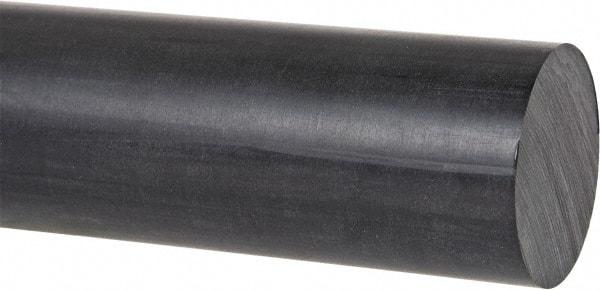 Made in USA - 4' Long, 3/8" Diam, PPO (Noryl) Plastic Rod - Black - A1 Tooling