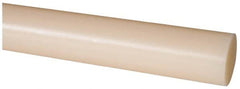 Made in USA - 8' Long, 1-3/8" Diam, Nylon 6/6 Plastic Rod - Natural (Color) - A1 Tooling