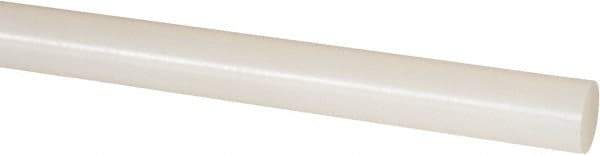 Made in USA - 5' Long, 2-1/2" Diam, Nylon 6/12 Plastic Rod - ±1/4" Length Tolerance, +1/4 - 0.000" Diam Tolerance, Rockwell R-114 Hardness, Natural (Color) - A1 Tooling