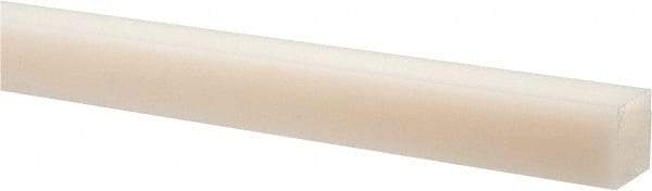 Made in USA - 2 Ft. Long x 3/8 Inch Wide x 3/8 Inch High, Nylon, Square Plastic Bar - Natural - A1 Tooling