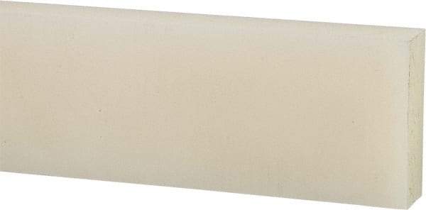 Made in USA - 4 Ft. Long x 1-1/2 Inch Wide x 1/2 Inch High, Nylon, Rectangular Plastic Bar - Natural - A1 Tooling