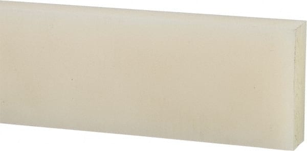 Made in USA - 1' x 3" x 5/8" Natural (Color) Nylon 6/6 Rectangular Bar - A1 Tooling