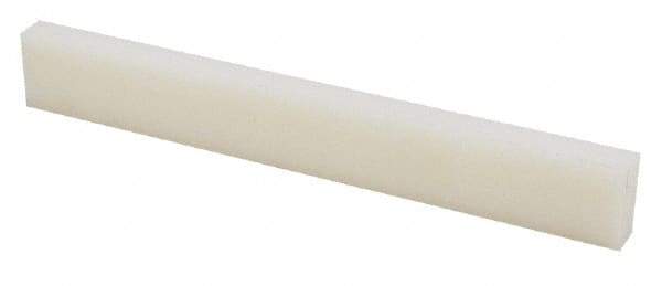 Made in USA - 4 Ft. Long x 1-1/2 Inch Wide x 3/16 Inch High, Nylon, Rectangular Plastic Bar - Natural - A1 Tooling